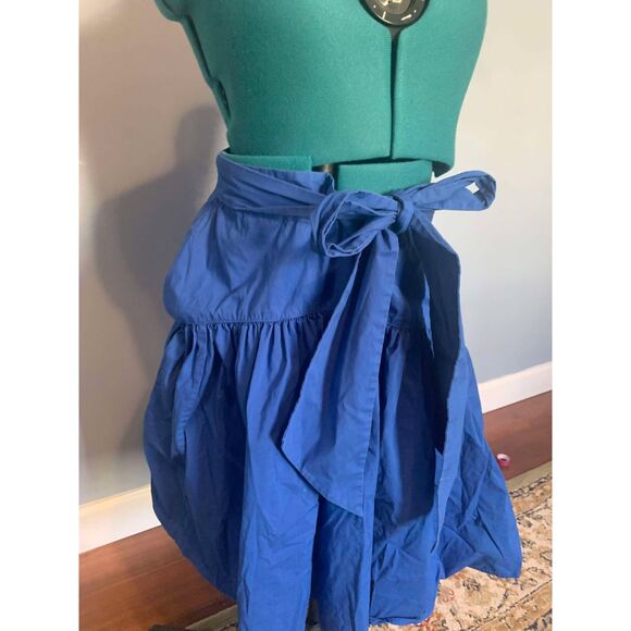Lauren Ralph Lauren Black Label Sapphire Stretch Cotton A-Line Self-Tie Skirt, 4 - Picture 5 of 5